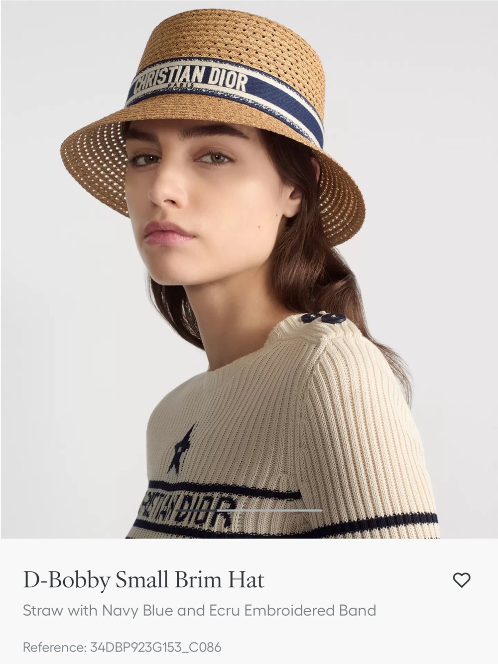 Dior Straw Riviera Hat in Natural Beige with White Tag - Picture 5 of 6